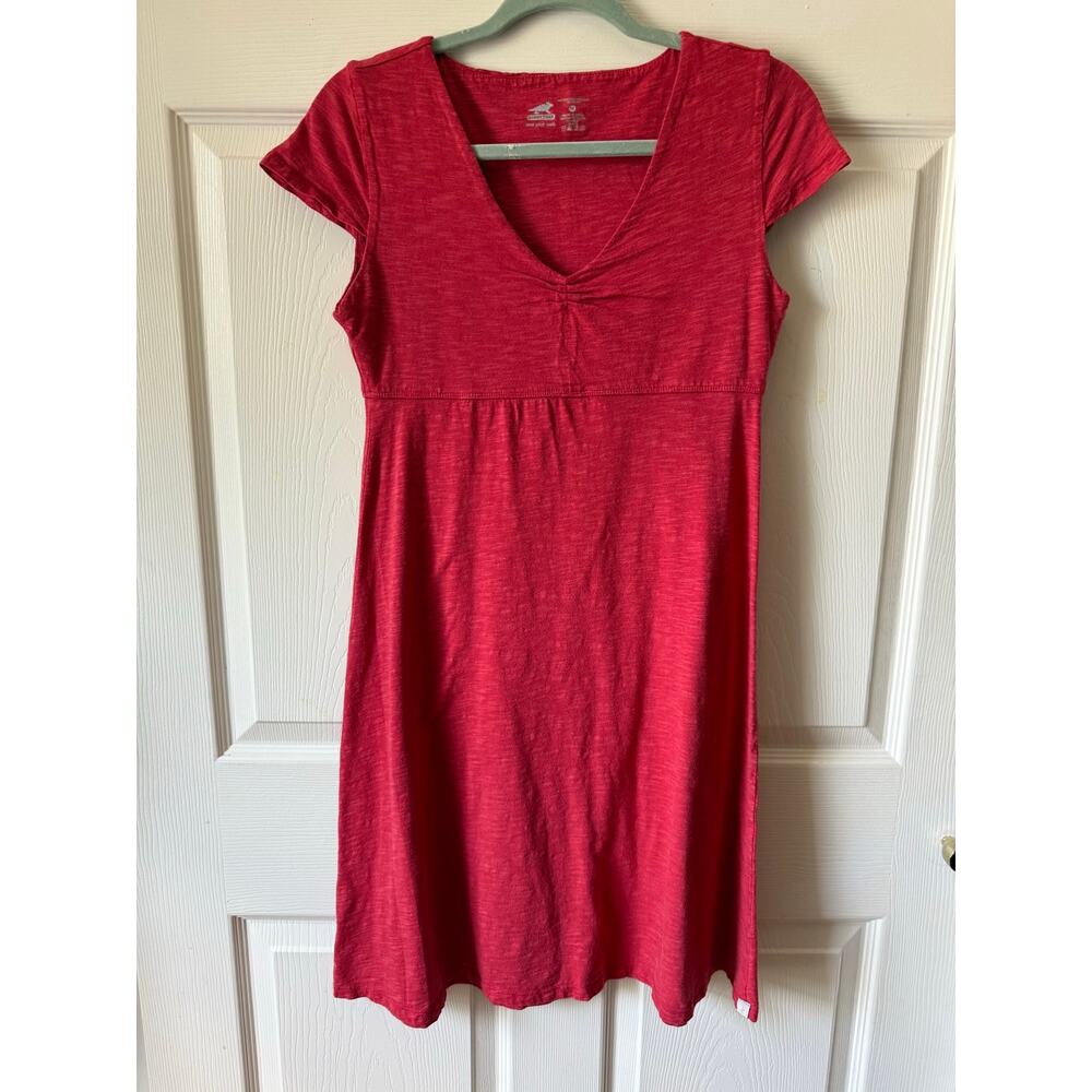 Toad & Co Horny Toad Slub Knit Empire Waist Tencel Cotton Dress Red Size M